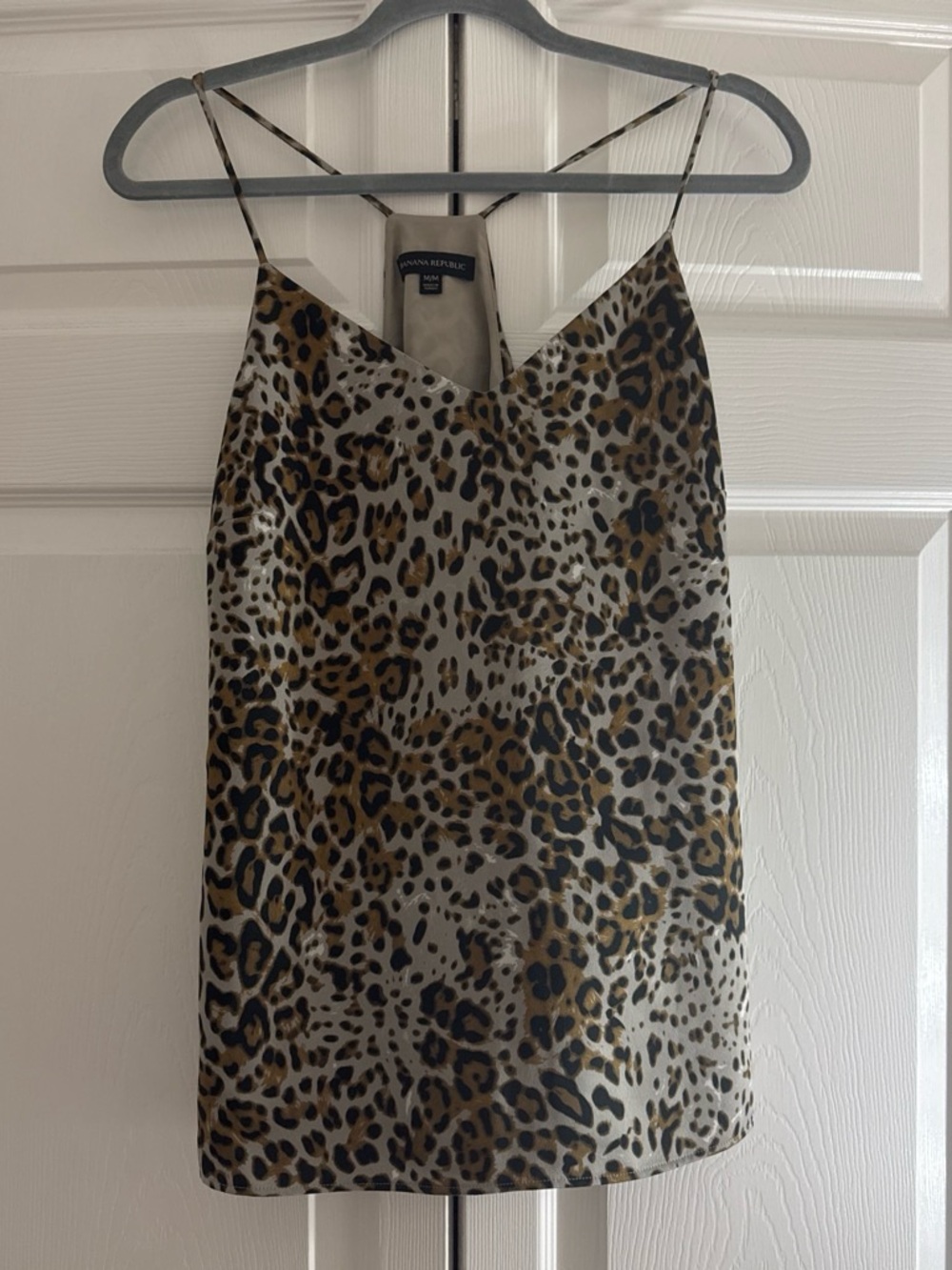 Banana Republic Leopard-Print Satin Cami in Brown and Black